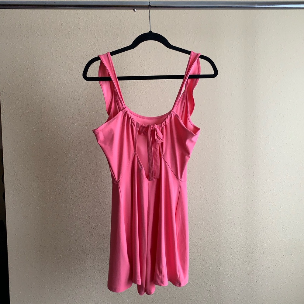 Pink Ruffle Romper with Open back - Picture 2 of 2